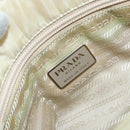 PRADA Tote Bag Nylon Ivory Silver Auth ar13818-18