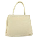 PRADA Tote Bag Nylon Ivory Silver Auth ar13818-2