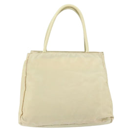 PRADA Tote Bag Nylon Ivory Silver Auth ar13818 - 0