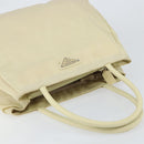 PRADA Tote Bag Nylon Ivory Silver Auth ar13818-6