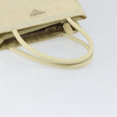 PRADA Tote Bag Nylon Ivory Silver Auth ar13818-7