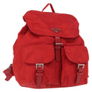 PRADA Backpack Nylon Red Silver Auth ar13819-1
