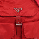 PRADA Backpack Nylon Red Silver Auth ar13819-18