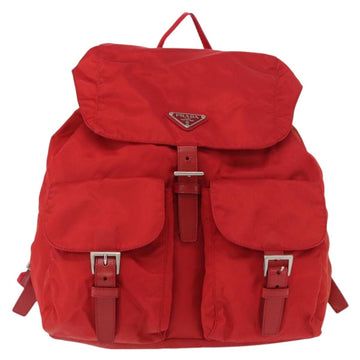PRADA Backpack Nylon Red Silver Auth ar13819 - 0