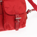 PRADA Backpack Nylon Red Silver Auth ar13819-20