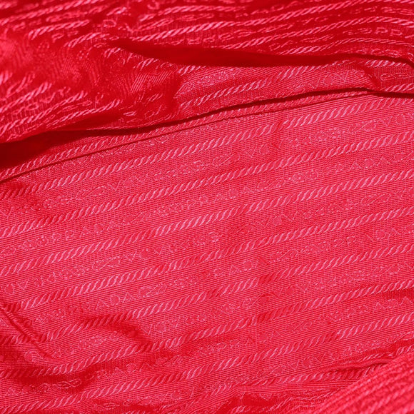 PRADA Backpack Nylon Red Silver Auth ar13819