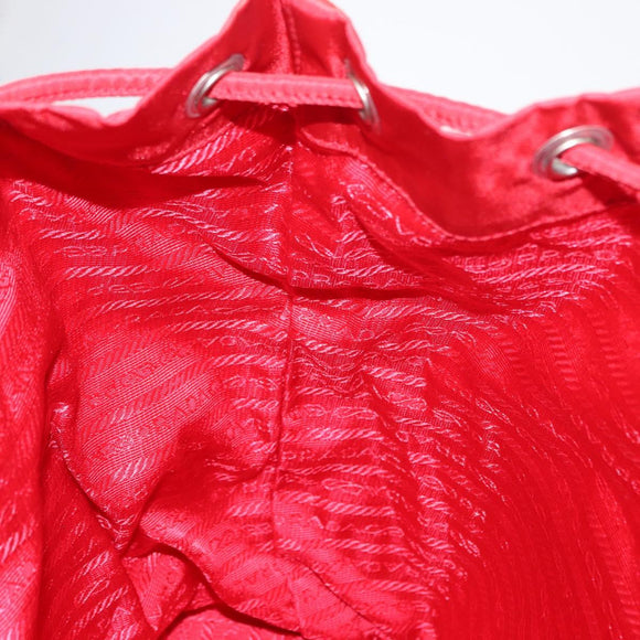 PRADA Backpack Nylon Red Silver Auth ar13819