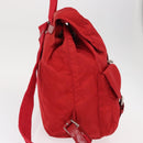 PRADA Backpack Nylon Red Silver Auth ar13819-5