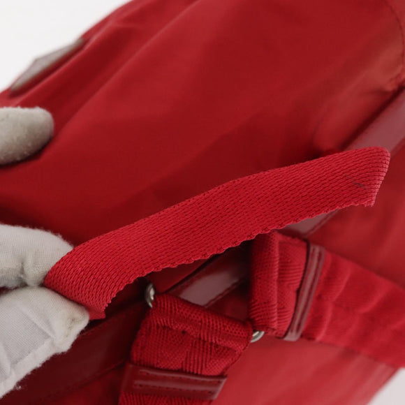 PRADA Backpack Nylon Red Silver Auth ar13819