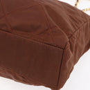 PRADA Chain Tote Bag Nylon Gold Brown Auth ar13820-12