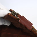 PRADA Chain Tote Bag Nylon Gold Brown Auth ar13820-15