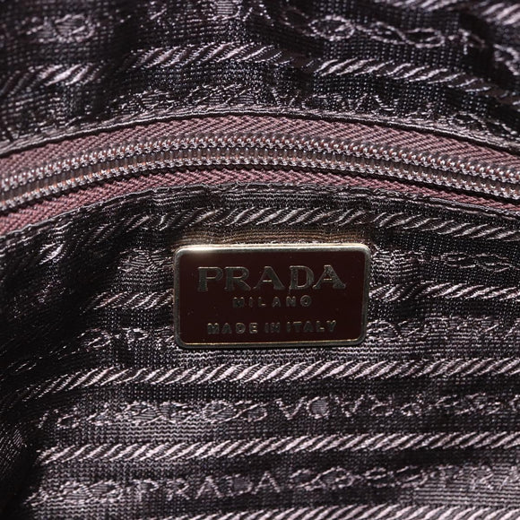 PRADA Chain Tote Bag Nylon Gold Brown Auth ar13820