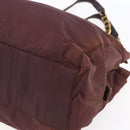 PRADA Chain Tote Bag Nylon Bordeaux Gold Auth ar13821-10