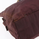 PRADA Chain Tote Bag Nylon Bordeaux Gold Auth ar13821-16