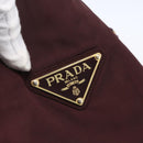 PRADA Chain Tote Bag Nylon Bordeaux Gold Auth ar13821-15