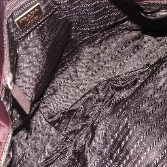 PRADA Chain Tote Bag Nylon Bordeaux Gold Auth ar13821