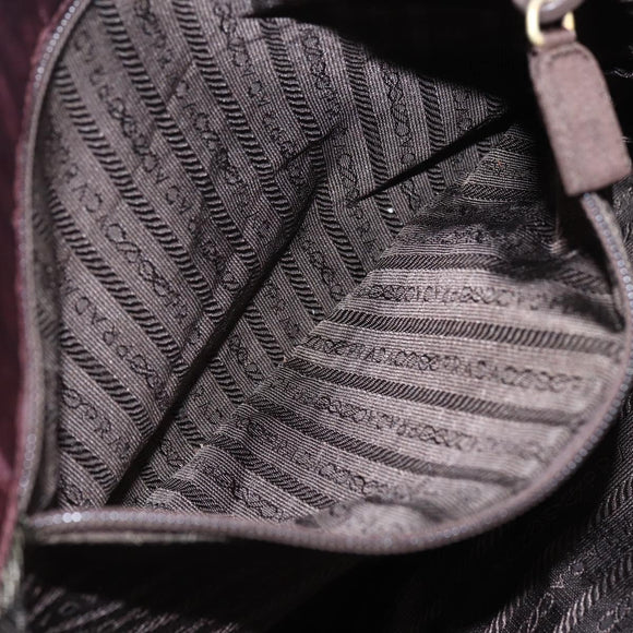 PRADA Chain Tote Bag Nylon Bordeaux Gold Auth ar13821