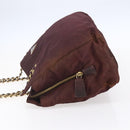 PRADA Chain Tote Bag Nylon Bordeaux Gold Auth ar13821-3