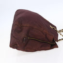 PRADA Chain Tote Bag Nylon Bordeaux Gold Auth ar13821-5