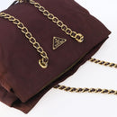 PRADA Chain Tote Bag Nylon Bordeaux Gold Auth ar13821-6