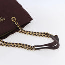 PRADA Chain Tote Bag Nylon Bordeaux Gold Auth ar13821-7