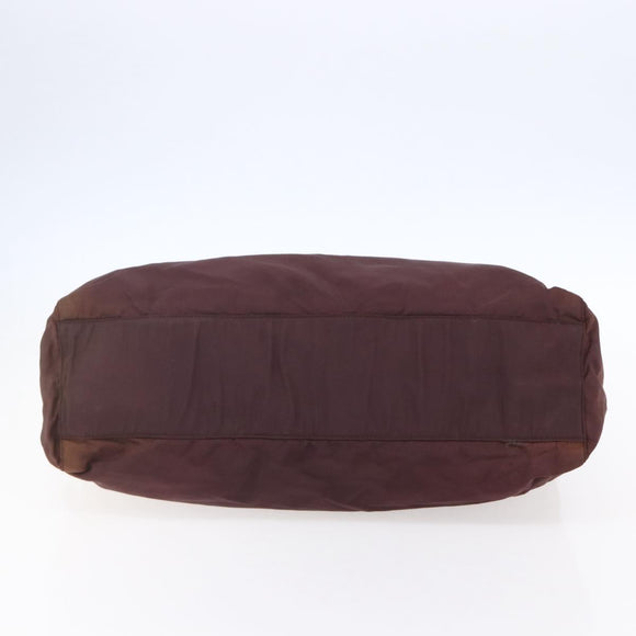 PRADA Chain Tote Bag Nylon Bordeaux Gold Auth ar13821