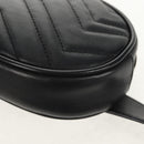 GUCCI GG Marmont Waist Bag Leather Black Gold 476434 Auth ar13822A-15