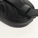 GUCCI GG Marmont Waist Bag Leather Black Gold 476434 Auth ar13822A-17