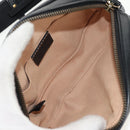 GUCCI GG Marmont Waist Bag Leather Black Gold 476434 Auth ar13822A-10
