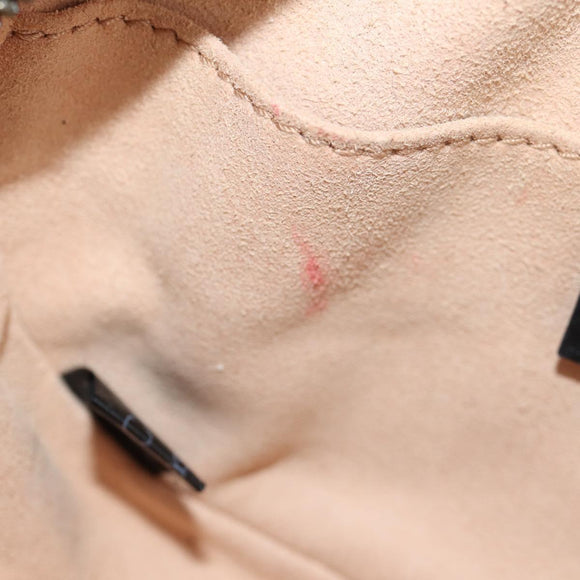 GUCCI GG Marmont Waist Bag Leather Black Gold 476434 Auth ar13822A