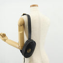 GUCCI GG Marmont Waist Bag Leather Black Gold 476434 Auth ar13822A-25