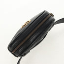 GUCCI GG Marmont Waist Bag Leather Black Gold 476434 Auth ar13822A-6