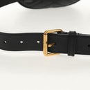 GUCCI GG Marmont Waist Bag Leather Black Gold 476434 Auth ar13822A-8