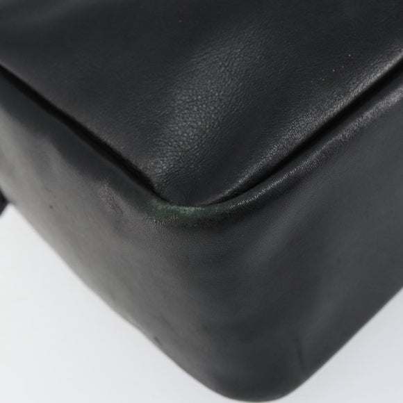 GUCCI Bamboo Hand Bag Leather Black Gold 000 2865 0575 Auth ar13837