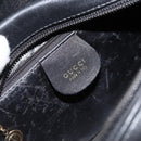 GUCCI Bamboo Hand Bag Leather Black Gold 000 2865 0575 Auth ar13837-15