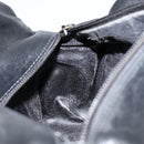 GUCCI Bamboo Hand Bag Leather Black Gold 000 2865 0575 Auth ar13837-17