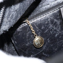 GUCCI Bamboo Hand Bag Leather Black Gold 000 2865 0575 Auth ar13837-19