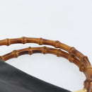 GUCCI Bamboo Hand Bag Leather Black Gold 000 2865 0575 Auth ar13837-8