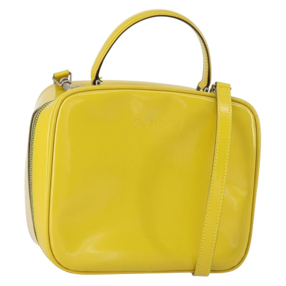 GUCCI Bamboo Hand Bag Enamel 2way Yellow Gold 000 270 0323 Auth ar13838