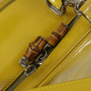 GUCCI Bamboo Hand Bag Enamel 2way Yellow Gold 000 270 0323 Auth ar13838-16