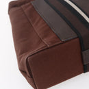 HERMES Trocha Horizontal Zonal MM Tote Bag Canvas Brown Silver Auth ar13839-14