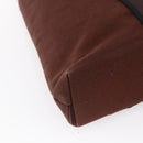 HERMES Trocha Horizontal Zonal MM Tote Bag Canvas Brown Silver Auth ar13839-16
