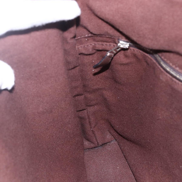 HERMES Trocha Horizontal Zonal MM Tote Bag Canvas Brown Silver Auth ar13839