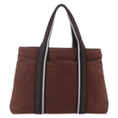 HERMES Trocha Horizontal Zonal MM Tote Bag Canvas Brown Silver Auth ar13839-2