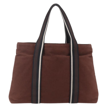 HERMES Trocha Horizontal Zonal MM Tote Bag Canvas Brown Silver Auth ar13839 - 0