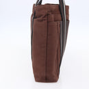 HERMES Trocha Horizontal Zonal MM Tote Bag Canvas Brown Silver Auth ar13839-3