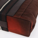 HERMES Trocha Horizontal Zonal MM Tote Bag Canvas Brown Silver Auth ar13840-9