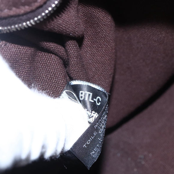 HERMES Trocha Horizontal Zonal MM Tote Bag Canvas Brown Silver Auth ar13840