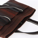 HERMES Trocha Horizontal Zonal MM Tote Bag Canvas Brown Silver Auth ar13840-6