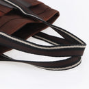 HERMES Trocha Horizontal Zonal MM Tote Bag Canvas Brown Silver Auth ar13840-7